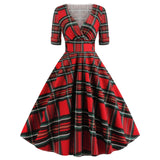 Picsgirl pop culture dress to impress Plaid Printed Christmas Autumn and Winter Women's Clothing Ins Stitching Dress Pettiskirt