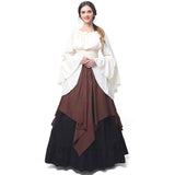 group halloween costumes New Party Long Sleeve Dress Women's Renaissance Medieval Costume