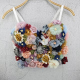 PICSGIRL  -  Women Sexy Designer Colorful Floral Cotton Camisole Tops Summer Ladies Trendy High Street Short Camis Crop Tops