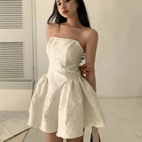 PICSGIRL  -  Summer New Fashion Women's Sleeveless Patchwork Mini Sundress Sexy Temperament Strapless A-Line Party Dresses for 18-24Y
