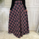 outfit inspo fall Fashion Casual Waist Slimming Scottish Skirt 