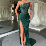 prom dresses 2024 New Green Sequined Fairy Wedding Long Sleeve One-Piece Temperament Dress Evening Dress