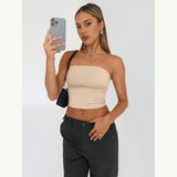 90s fashion Women's Tube Top Hot Girl Summer Outer Wear Pullover Vest Inner Wear Milk Silk Women's Clothing