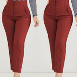 2000s fashion 2024 Spring and Summer Casual Slim Fit Workplace Suit Pants Versatile Cropped Temperament Commuter Pants for Women