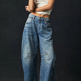 90s fashion 2024 Hot Sale Wide Leg Loose Jeans Women's Washed Denim