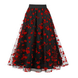 alien invasion dress to impress Christmas E-Commerce Mesh Double-Layer Flocking Flower Waist-Tight Flower Gauze Skirt Large Swing Skirt