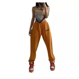 =rainy day outfit New Printed Jazz Hip Hop Sports Pants Women's Hip Hop Loose Ankle-Tied Pants High Waist All-Match Casual Sweatpants Fashion