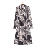 2000s fashion 2024 Spring Women's Geometric Pattern Belt Long Shirt Style Dress