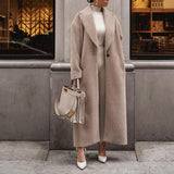 outfit inspo fall 2024 Autumn and Winter Direct Selling Warm Coat Long Sleeve Lapel Women's Plush Top Women's Overcoat