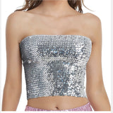 going out outfits Sequined Chest-Wrapped DS Costume Party Performance Tube Top Women's Top