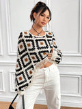 barn jacket outfits New Crocheted Hollow-out Sweater Tassel Outerwear Blouse Stacked Top