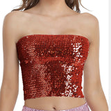 going out outfits Sequined Chest-Wrapped DS Costume Party Performance Tube Top Women's Top