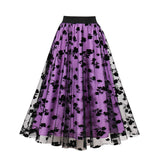 alien invasion dress to impress Christmas E-Commerce Mesh Double-Layer Flocking Flower Waist-Tight Flower Gauze Skirt Large Swing Skirt