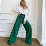 2000s fashion New Wide-Leg Mopping Trousers Straight Draping Suit Pants High Waist Suit Pants