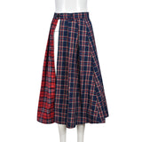 2000s fashion Autumn New Stitching Contrast Color Plaid Personality Skirt Women's Clothing