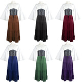 Picsgirl group halloween costumes New Party Bell Sleeve Long Sleeve Dress Cos Women Renaissance Medieval Clothing