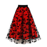 alien invasion dress to impress Christmas E-Commerce Mesh Double-Layer Flocking Flower Waist-Tight Flower Gauze Skirt Large Swing Skirt