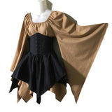 group halloween costumes New Party Women's Long Sleeve Renaissance Medieval Bell Sleeve Dress