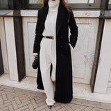 western outfits women 2024 Autumn and Winter Women's Casual Long Solid Color Warm Woolen Coat Overcoat