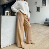 2000s fashion New Wide-Leg Mopping Trousers Straight Draping Suit Pants High Waist Suit Pants