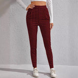 90s fashion Urban Leisure Spring New Plaid Casual Women's Trousers