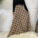 outfit inspo fall Fashion Casual Waist Slimming Scottish Skirt 