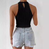 90s fashion Style 2024 Summer New Elegant Halter Vest Slim-Fit Navel Tight Slimming Short Top