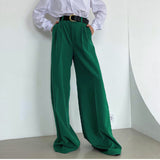 2000s fashion New Wide-Leg Mopping Trousers Straight Draping Suit Pants High Waist Suit Pants