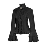 ribbons galore dress to impress Court Style Flared Long Sleeve Gothic Inner Lotus Leaf Lace Shirt Lolita Women's Retro French Top Women