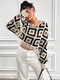 barn jacket outfits New Crocheted Hollow-out Sweater Tassel Outerwear Blouse Stacked Top