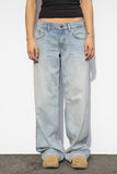 =90s fashion Washed Retro Straight High Waist Wide Leg Loose Draping Versatile Jeans