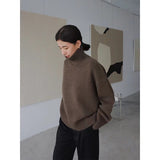 =fall outfits 2024 Knitwear Women's Turtleneck Pullover Women's New Loose Lazy Style Slimming Solid Color Bottoming Shirt Top Women's