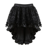 Picsgirl group halloween costumes Corset Skirt Elastic Waist Zipper Solid Color Flocking Irregular Skirt