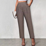 Picsgirl 90s fashion Women's Pants 2024 New Elegant Waist Head Metal Decorative Buckle Oblique Pocket Suit Pants Commuter Solid Color Fashion Trousers