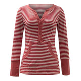 outfit inspo Autumn and Winter Single-Breasted Knitted Striped Long-Sleeved T-shirt Deep V-neck Hot Girl Tight Sexy Top Female 