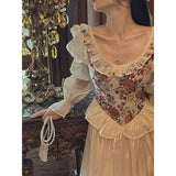 cybergoth dress to impress Fall 2024 New French Retro Court Style round Neck Bubble Long Sleeve Princess Dress Fairy Dress for Women