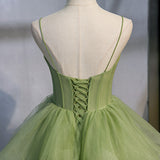 prom dresses Green Mori Tail Dress 2024 Summer New Strap Fairy Banquet Princess Dress 