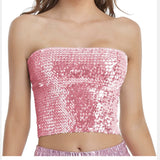 going out outfits Sequined Chest-Wrapped DS Costume Party Performance Tube Top Women's Top