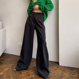 2000s fashion New Wide-Leg Mopping Trousers Straight Draping Suit Pants High Waist Suit Pants