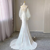 pop culture dress to impress Retro Lace Light Wedding Dress 2024 New French Satin Fishtail Dress Elegant Bride Welcome Light Wedding Dress