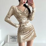 dress to impress codes Style Autumn and Winter New Women's Clothing Fashion Sexy Long Sleeve Slim Sheath Dress