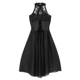 group halloween costumes Women's Solid Color Sexy Lace Princess Dress Lolita Skirt Female Chiffon Sleeveless Waist Dress