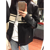 going out outfits PU Leather New Slim Stand Collar Retro Contrast Color Stitching Zipper Autumn Coat Men's and Women's Motorcycle Jacket Top