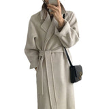 dti outfits Double-Sided Cashmere Coat for Women 2024 New Small Mid-Length Autumn and Winter Elegant High-End Woolen Coat