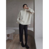 =fall outfits 2024 Knitwear Women's Turtleneck Pullover Women's New Loose Lazy Style Slimming Solid Color Bottoming Shirt Top Women's