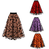 alien invasion dress to impress Christmas E-Commerce Mesh Double-Layer Flocking Flower Waist-Tight Flower Gauze Skirt Large Swing Skirt