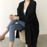 2000s fashion Autumn and Winter Long Cardigan Solid Color Women's Knitted Women's Fashion Sweater Women