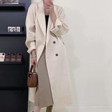 90s fashion 2024 Popular Long Wool Suit Collar Double-Sided Cashmere Coat Double-Breasted Classic Women's Coat Manufacturer