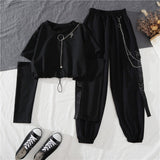 =2000s fashion Overalls Suit Women's Summer Fashion Student New Western Style Ins Super a Handsome Cool Girl All-Match Domineering Two-Piece Suit