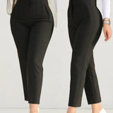 2000s fashion 2024 Spring and Summer Casual Slim Fit Workplace Suit Pants Versatile Cropped Temperament Commuter Pants for Women